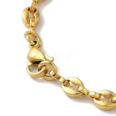 Ion Plating(IP) 304 Stainless Steel Coffee Bean Chain Bracelets for Women or Men X-BJEW-A019-01G-1