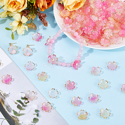 150Pcs Acrylic Bead Caps OACR-DC0001-31A-1