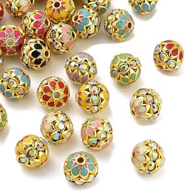 Brass Enamel Beads KK-Q080-01A-1