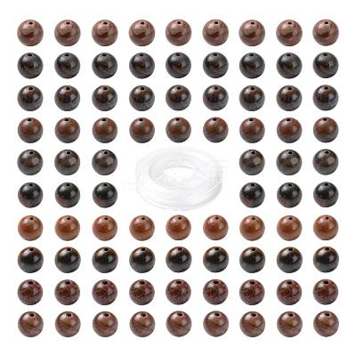 100Pcs 8mm Natural Polychrome Jasper/Picasso Stone/Picasso Jasper Beads DIY-LS0002-29-1