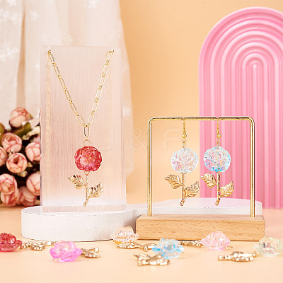 16Pcs 8Styles Transparent Acrylic Pendants PALLOY-TA00122-1