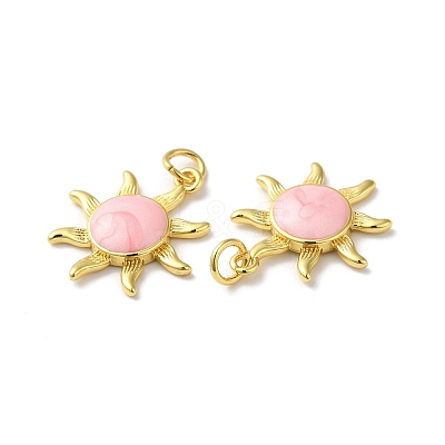 Rack Plating Brass Enamel Pendants KK-D074-05G-1
