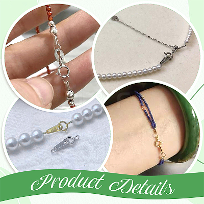 4Pcs 2 Colors 925 Sterling Silver Spring Ring Clasps STER-PH0001-98-1