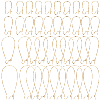 40Pcs 4 Styles Brass Hoop Earring Findings FIND-BBC0003-29-1