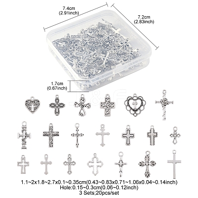 3Sets Tibetan Style Alloy Pendants FIND-FS0003-92-1