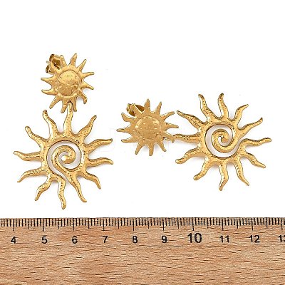 304 Stainless Steel Stud Dangle Earrings for Women EJEW-JE07475-01-1