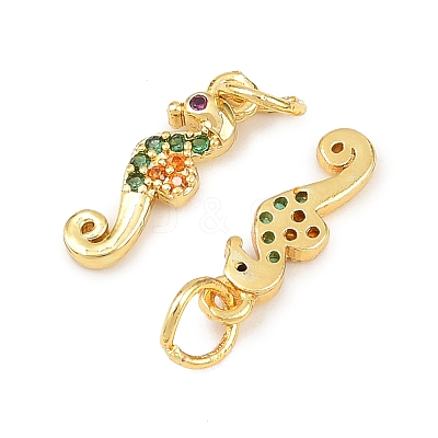 Brass Micro Pave Cubic Zirconia Charms KK-H093-17B-G-1