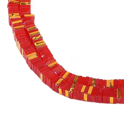Electroplate Glass Beads Strands GLAA-B023-01A-14-1