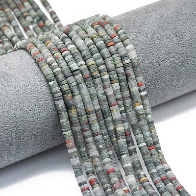 Natural African Bloodstone Beads Strands G-P575-B11-4x1mm-1