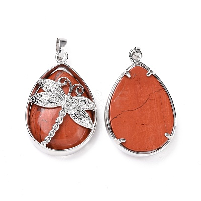 Natural Red Jasper Pendants G-G900-01P-03-1
