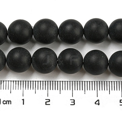 Dyed & Heated Natural Black Agate Beads Strands G-P088-14-10mm-1