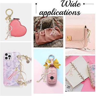 2Pcs 2 Style Alloy Rhinestone Keychain Sets KEYC-WR0001-01A-1