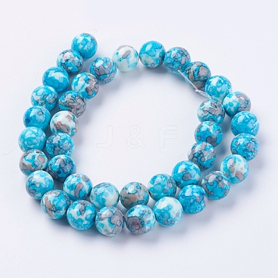 Synthetic Ocean White Jade(Rain Flower Stone) Beads Strands G-GR8MM-223-1