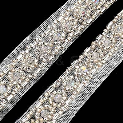 Polyester Flower Lace Trims OCOR-A007-21-1