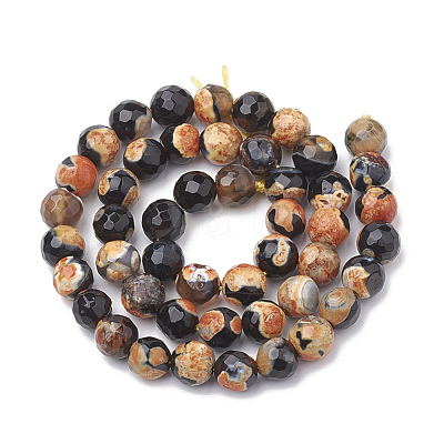 Natural Fire Crackle Agate Beads Strands G-S335-01H-1