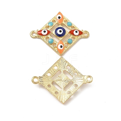 Alloy Enamel Connector Charms with Synthetic Turquoise FIND-H039-43G-1
