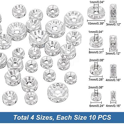 40Pcs 4 Style 316 Surgical Stainless Steel Spacer Beads RB-UN0001-07-1