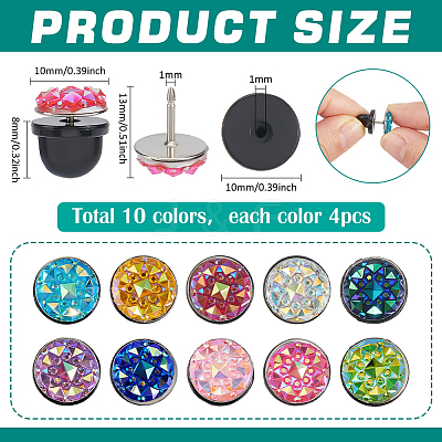 40Pcs 10 Style Resin Brooches JEWB-PH01293-1