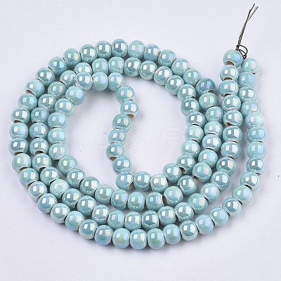 Electroplate Porcelain Beads X-PORC-N005-04B-1