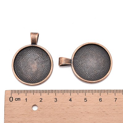 Tibetan Style Alloy Pendant Cabochon Settings LS-TIBE-R295-055R-FF-1