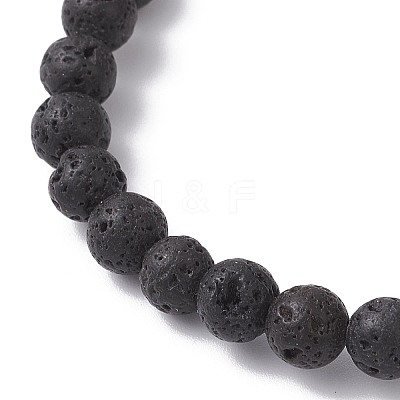 Natural & Synthetic Gemstone Round Beaded Stretch Bracelets for Men Women BJEW-JB12263-1