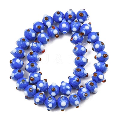 Handmade Bumpy Lampwork Beads Strands LA-CBA05D6-01-08-1