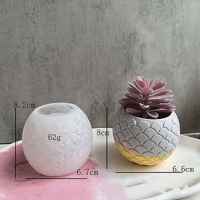 DIY Food Grade Silicone Fish Scale Planter Molds PW-WG85414-02-1