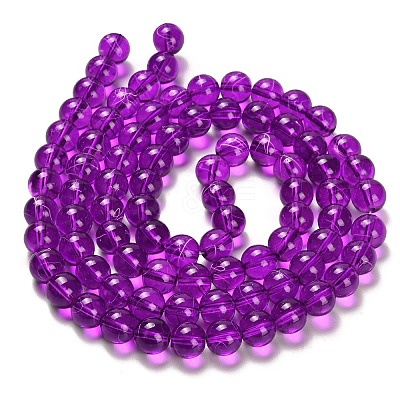 Drawbench Transparent Glass Beads Strands GLAD-Q012-10mm-20-1