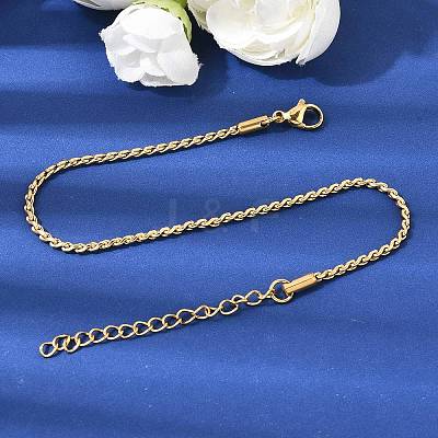 Twist 304 Stainless Steel Link Chains Bracelets for Women BJEW-K240-09G-1