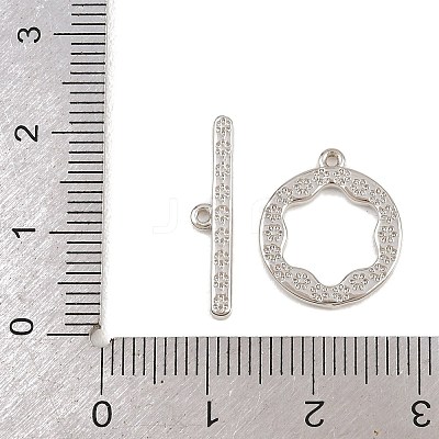 Flat Round Brass Toggle Clasps KK-G548-36P-1