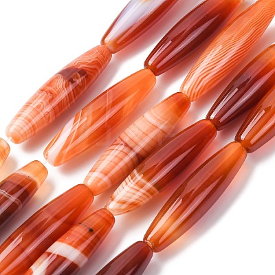 Natural Banded Agate/Striped Agate Beads Strands G-Z113-A06-1