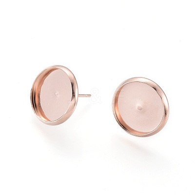 304 Stainless Steel Stud Earring Settings STAS-K131-D-01RG-1