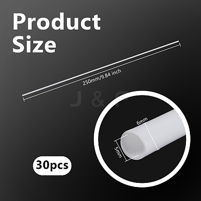 30Pcs ABS Plastic Round Tube KY-OC0001-44C-1