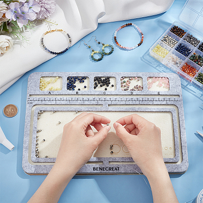 Wood Covered with Felt Wood Bead Design Board DIY-WH0419-97C-1