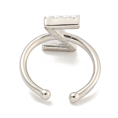 Rack Plating Brass Open Cuff Rings for Women RJEW-F162-01P-Z-1