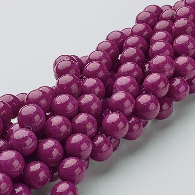 Natural Mashan Jade Round Beads Strands G-D263-8mm-XS12-1