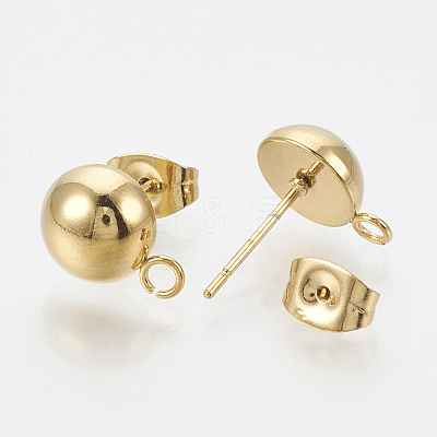 201 Stainless Steel Stud Earring Findings STAS-Q225-16G-6mm-1