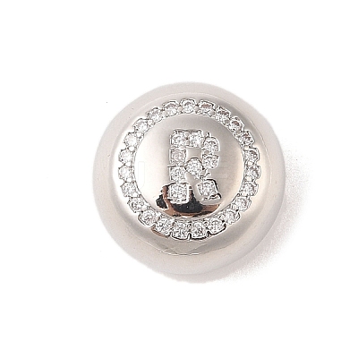 Rack Plating Brass & Cubic Zirconia Pendants KK-Z047-07P-R-RS-1
