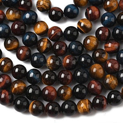 Natural Tiger Eye Beads Strands G-F173-14-10mm-1
