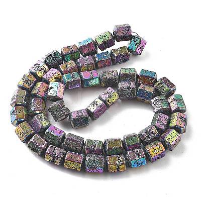 Electroplated Natural Lava Rock Beads Strands G-A251-A01-01A-1