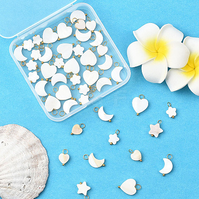 50Pcs Natural Freshwater Shell Pendants FIND-SC0020-74-1