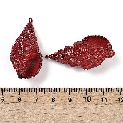 Spray Painted Natural Spiral Shell Pendants SHEL-K006-50B-1