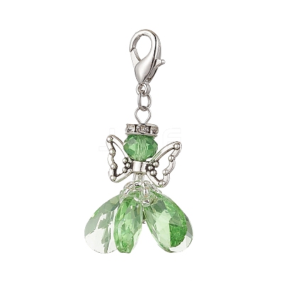 Angel Glass Pendant Decorations HJEW-MZ00260-04-1