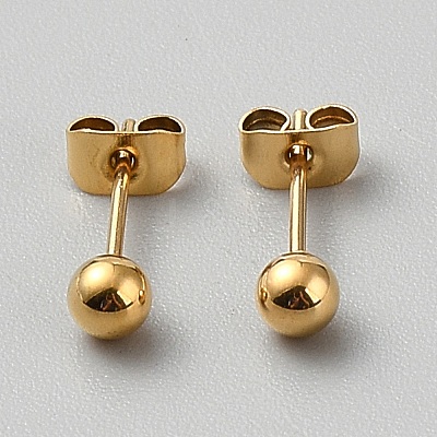 306 Stainless Steel Stud Earrings EJEW-WH0023-01G-1