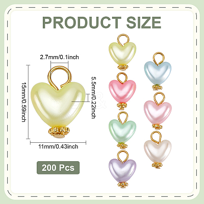 200Pcs Imitation Shell & Pearl Acrylic Pendants FIND-ME0003-99-1