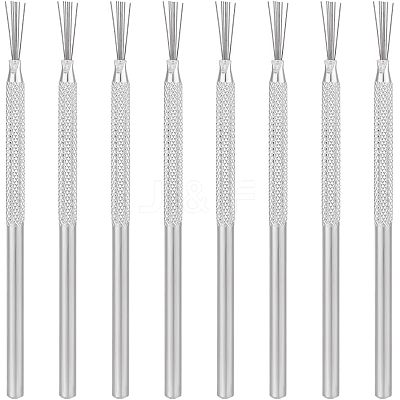 8Pcs Stainless Steel Clay Pottery Sculpture Feather Wire Texture Tool DIY-UN0003-25-1