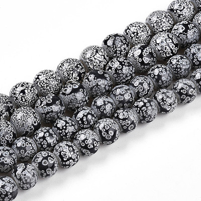 Transparent Baking Paint Glass Beads Strands DGLA-N009-10mm-10-1