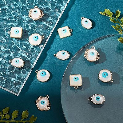 32Pcs 4 Style Rack Plating Alloy Enamel Pendants FIND-FH0004-13-1