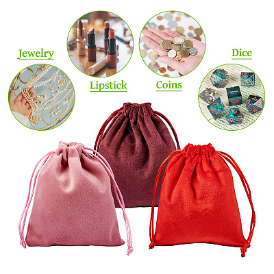 10Pcs Velvet Jewelry Drawstring Storage Pouches ABAG-TA0001-31C-1