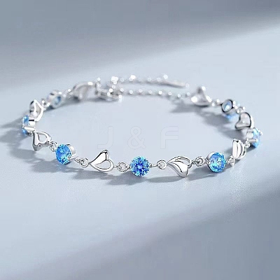 Heart Alloy Rhinestone Pendant Necklaces & Link Bracelets Sets FS-WGED12D-01-1